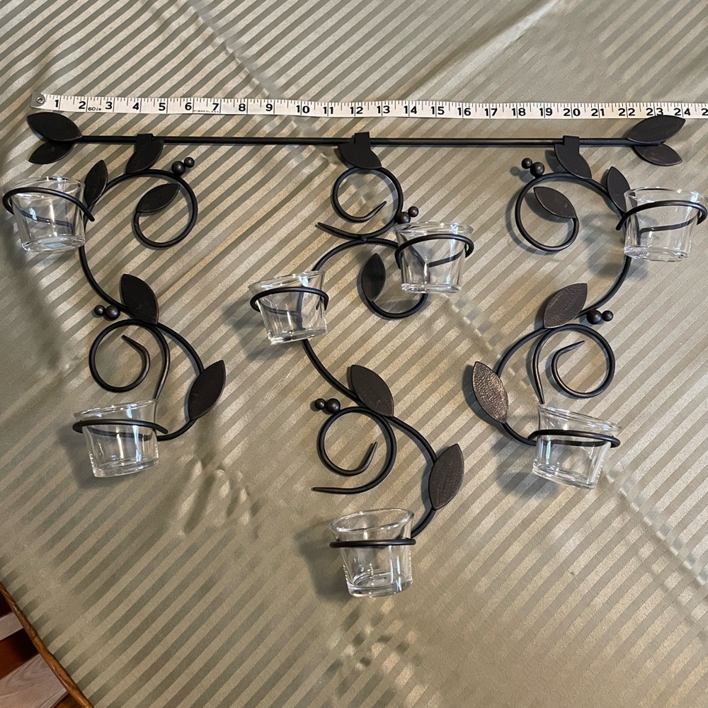 Partylite Black Metal Wall Candle Holder Retired Piece